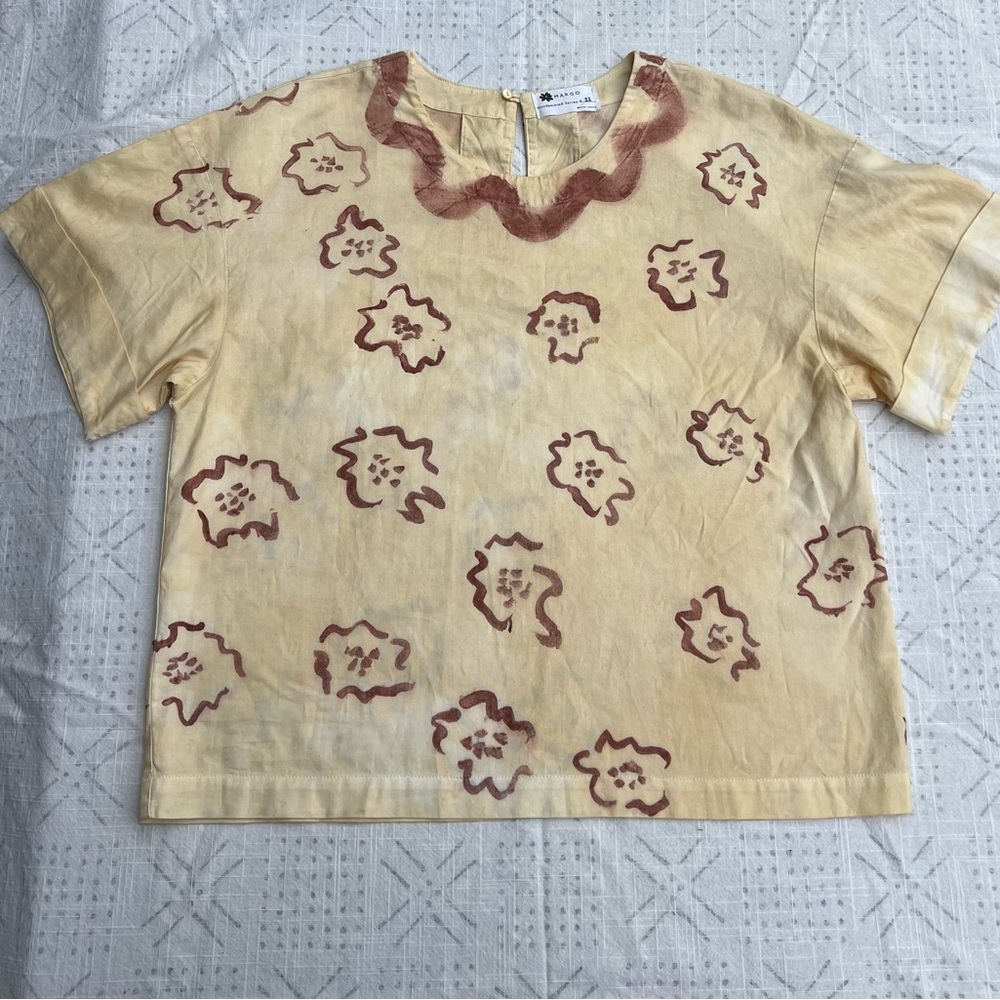 Margo Handprinted Womens Blouse Size M